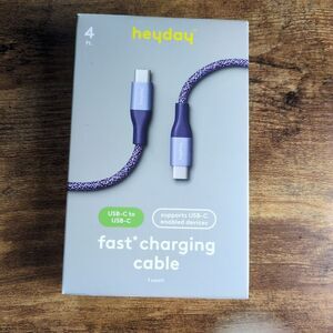 heyday USB-C to USB-C 4FT SOFT TOUCH Cable Fast Charging Cable